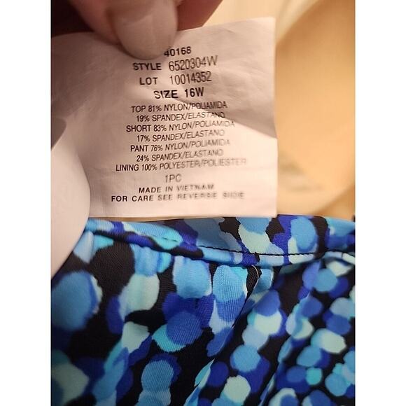 Trimshaper Swimsuit One Piece Size 16W Pink & Black Ruched Padded Bra No Tags - Picture 10 of 11